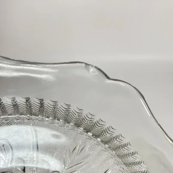 Set 4 Vtg Jeannette Glass Iris & Herringbone Clear Depression Saucers 5.75" - Picture 5 of 5